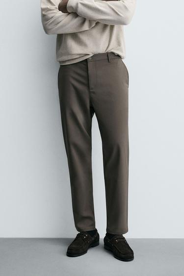 COMFORT SLIM FIT TROUSERS - Brown / Taupe by Zara