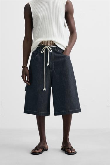 BERMUDA DENIM OVERSIZE SZABÁSÚ – Kék a ZARA-tól