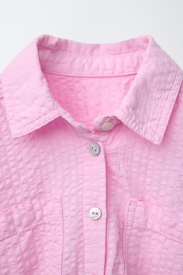 TEXTURED SHIRT WITH KNOT - Pink by Zara - Image 2