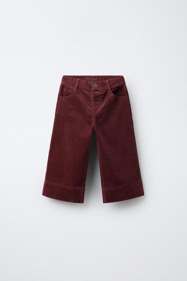 БРЮКИ MARINE ИЗ ВЕЛЬВЕТА — БОРДОВЫЙ от Zara