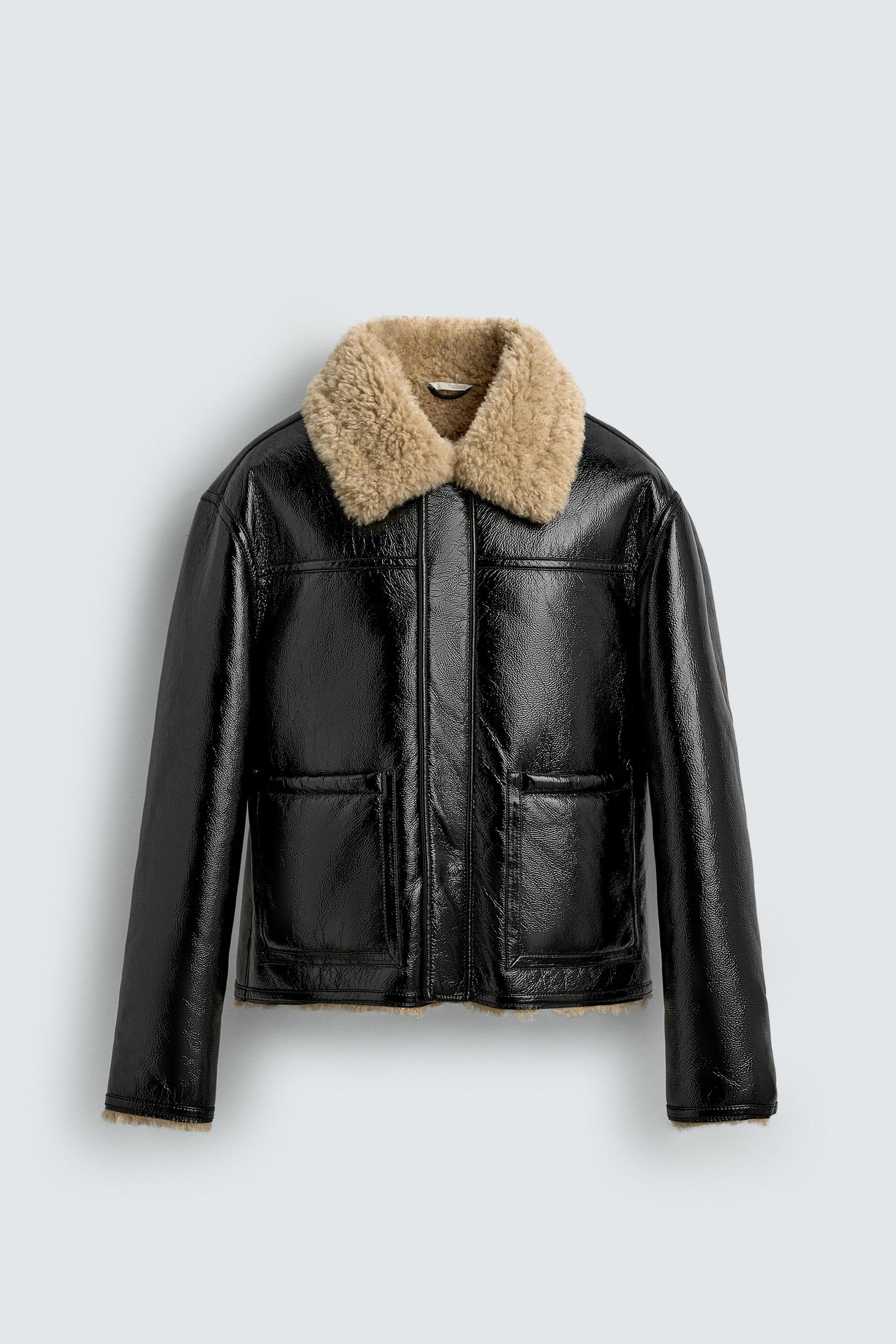 ダブルフェイス フェイクレザー ジャケット - ブラック | ZARA Japan