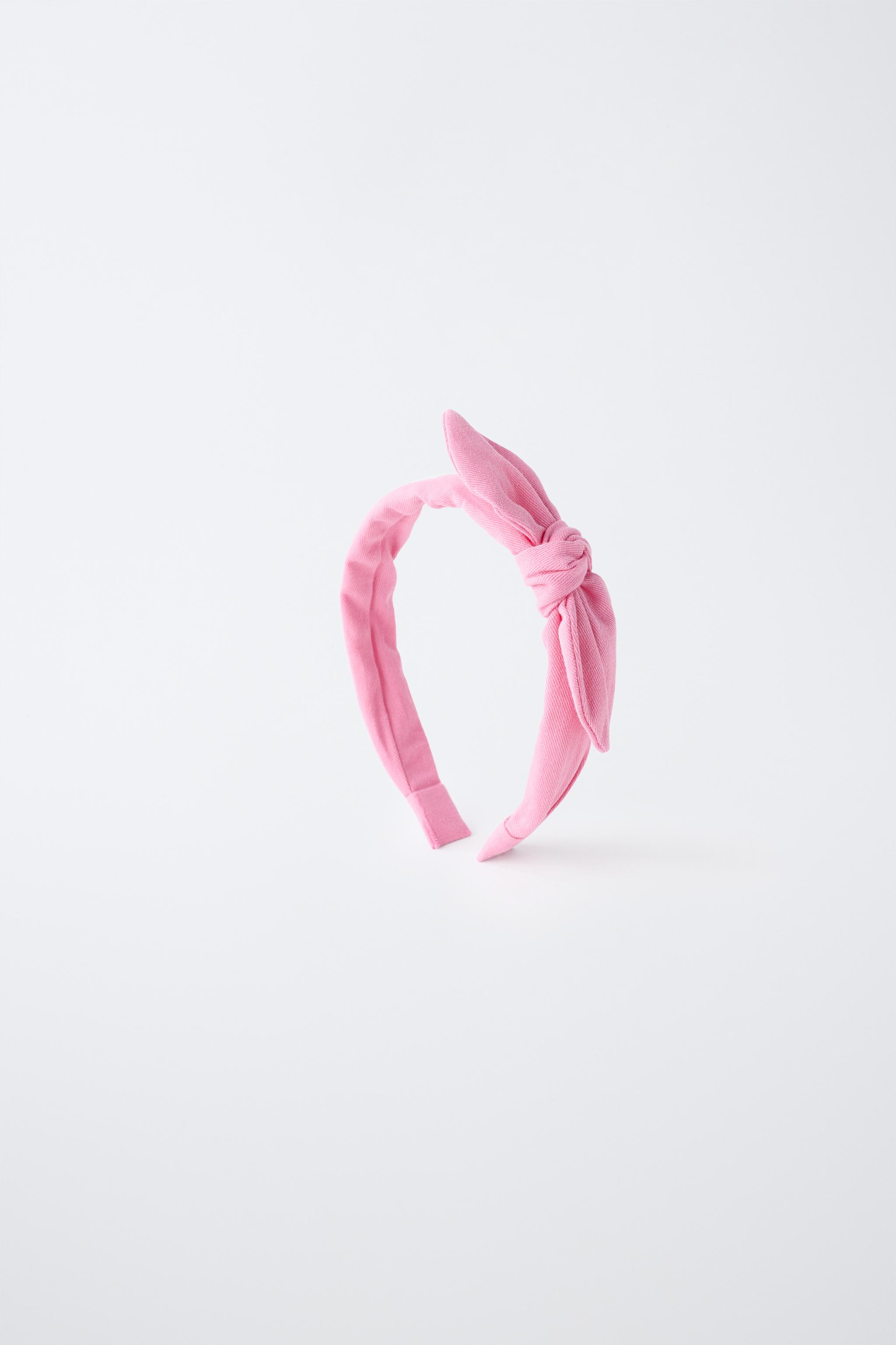 TEXTURED BOW HEADBAND — Pink