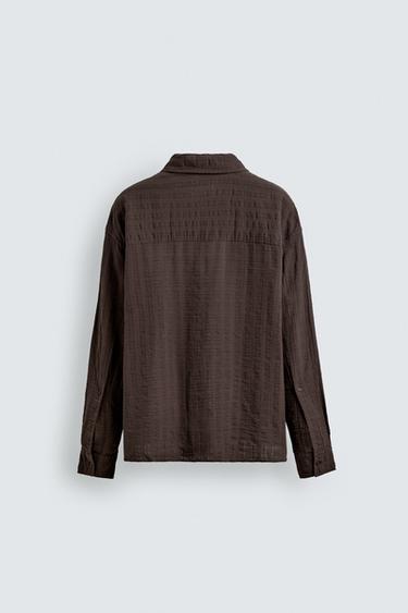 CHEMISE STRUCTURÉE À CARREAUX - Marron de Zara - Image 6