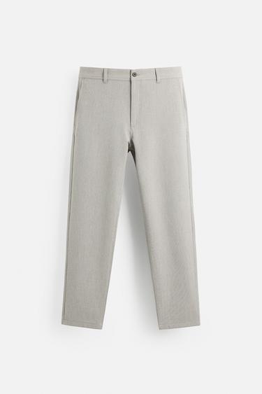 COMFORT TEXTURED TROUSERS - Beige by Zara