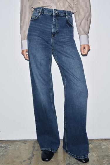 JEANS ZW COLLECTION WIDE LEG TIRO ALTO - Azul de Zara