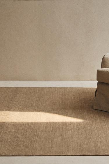 TAPIS LAINE ET COTON ENTRELAÇÉS - Beige de Zara