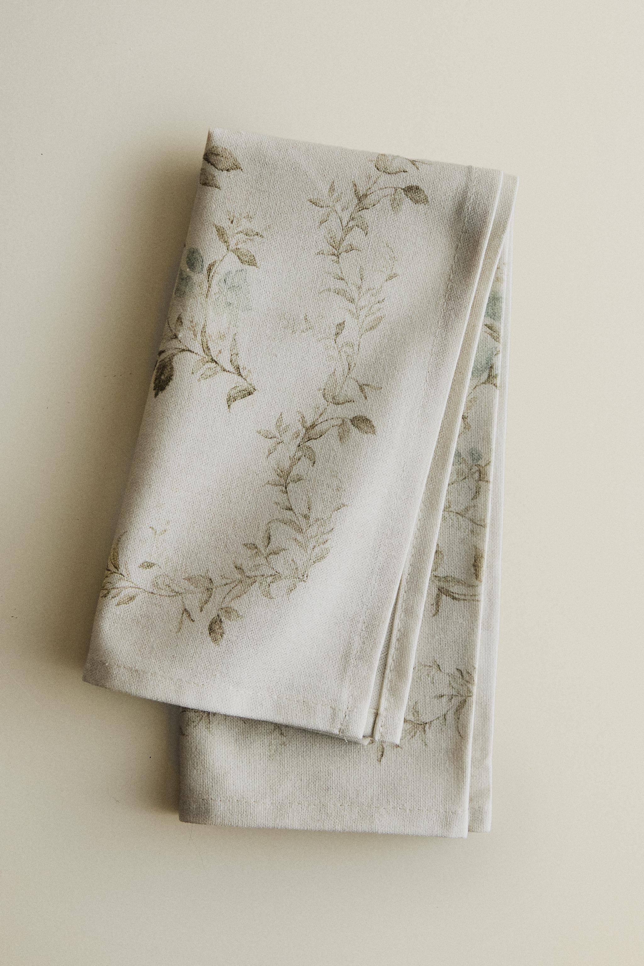 SERVIETTES DE TABLE IMPRIMÉ VÉGÉTAL (LOT DE 2)
