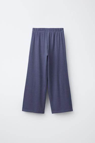 PANTALON STYLE PYJAMA À RAYURES - Bleu de Zara - Image 1