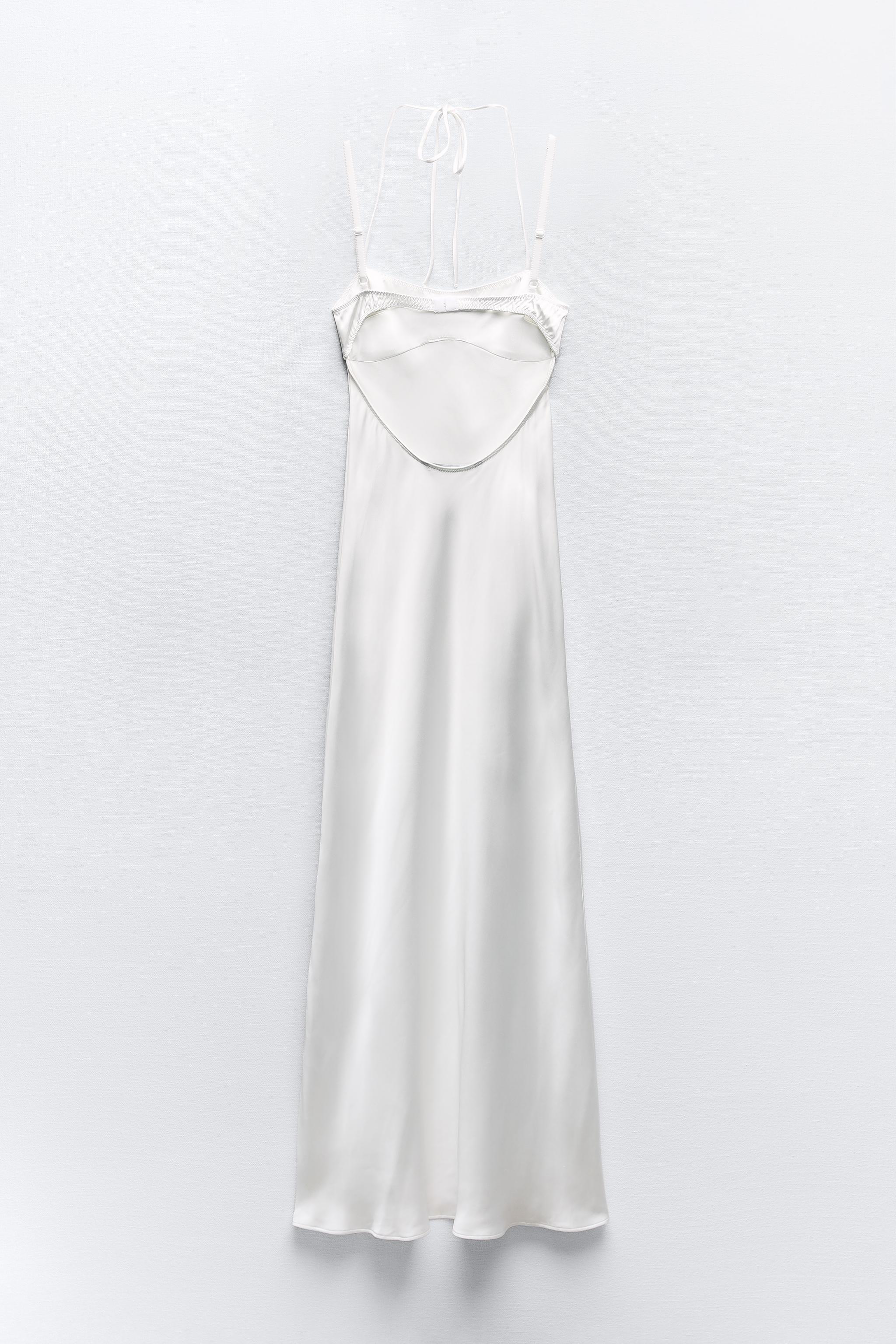 Zara SATIN EFFECT CORSET DRESS  White slip dress, Satin corset dress, Dress