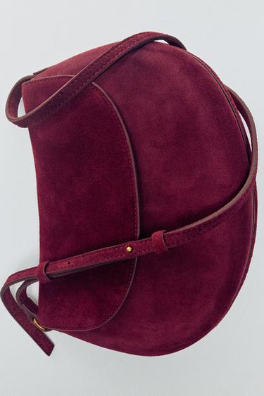 Zara KOŽNA TORBA ZA NOŠENJE PREKO TIJELA – Bordo