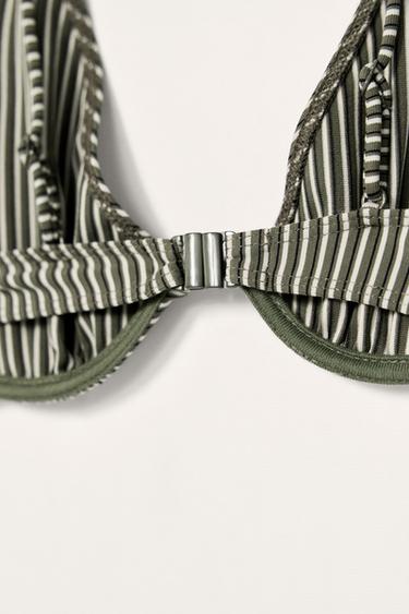 STRIPED LIMITED EDITION BIKINI TOP - Green by Zara - Image 4