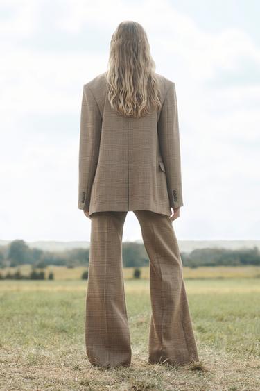 VESTE À CARREAUX 100 % LAINE ÉDITION LIMITÉE - Marron de Zara - Image 1