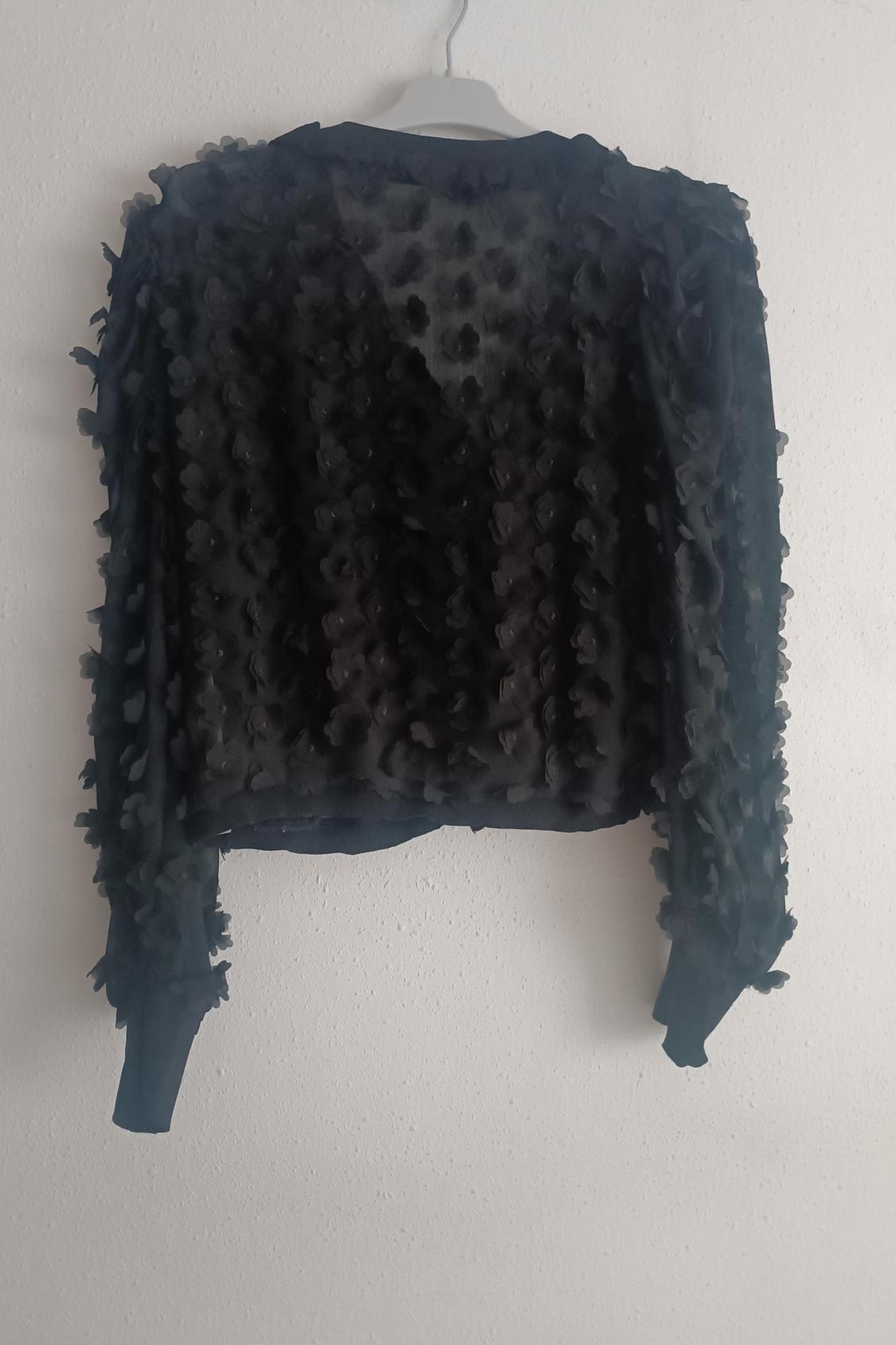 CARDIGAN WITH TEXTURED FLOWERS - Image 4