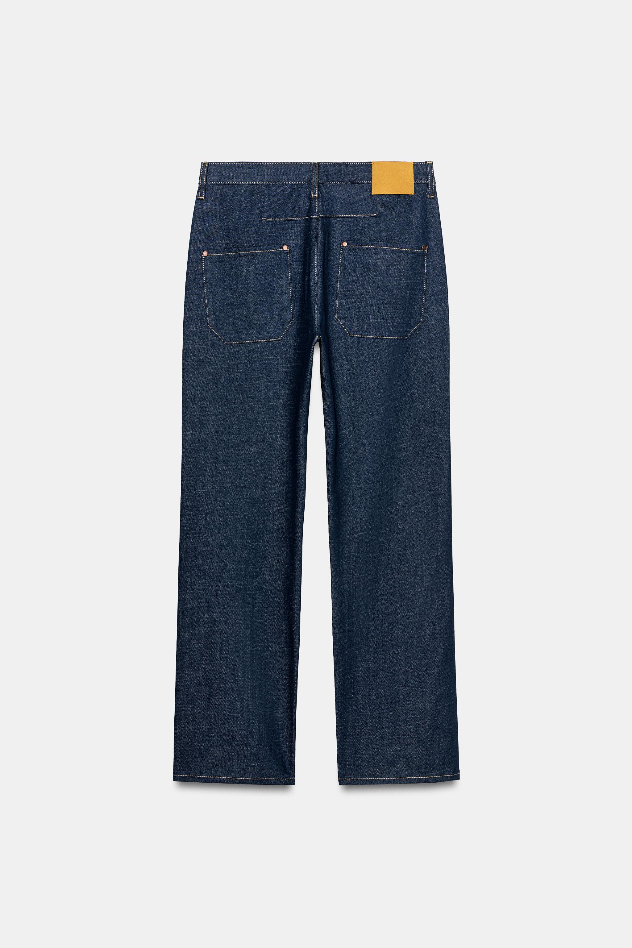 ZW COLLECTION STRAIGHT HIGH-WAIST JEANS - Blue | ZARA India