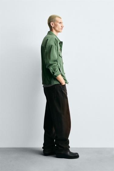 VESTE DÉLAVÉE PIÈCES - Vert de Zara - Image 3