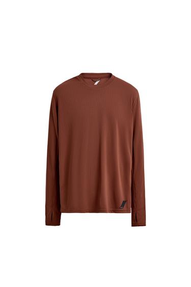 LONG SLEEVE RUNNING T-SHIRT - Dark red by Zara