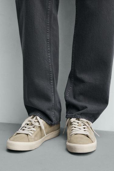 BASKET AVEC DÉTAIL TALON EN CUIR - Marron sable de Zara - Image 2