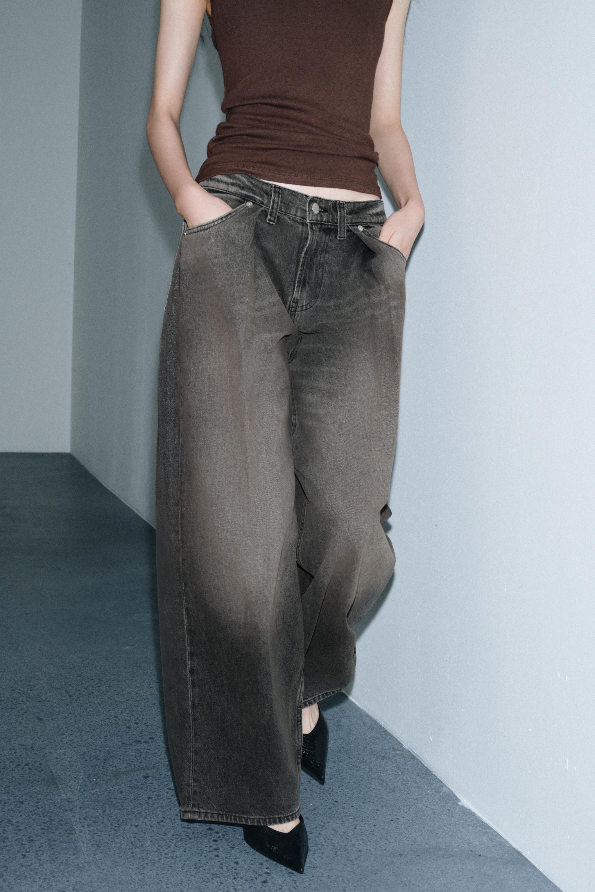 ZW COLLECTION MID-RISE WIDE LEG JEANS WITH DARTS