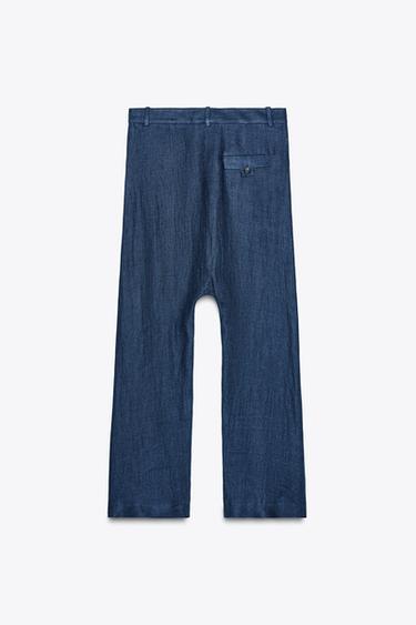 PANTALON BAGGY 100 % LIN ZW COLLECTION LIMITED EDITION - Indigo de Zara - Image 2