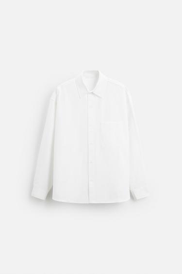 OVERSIZE FIT OXFORD SHIRT - White by Zara - Image 8