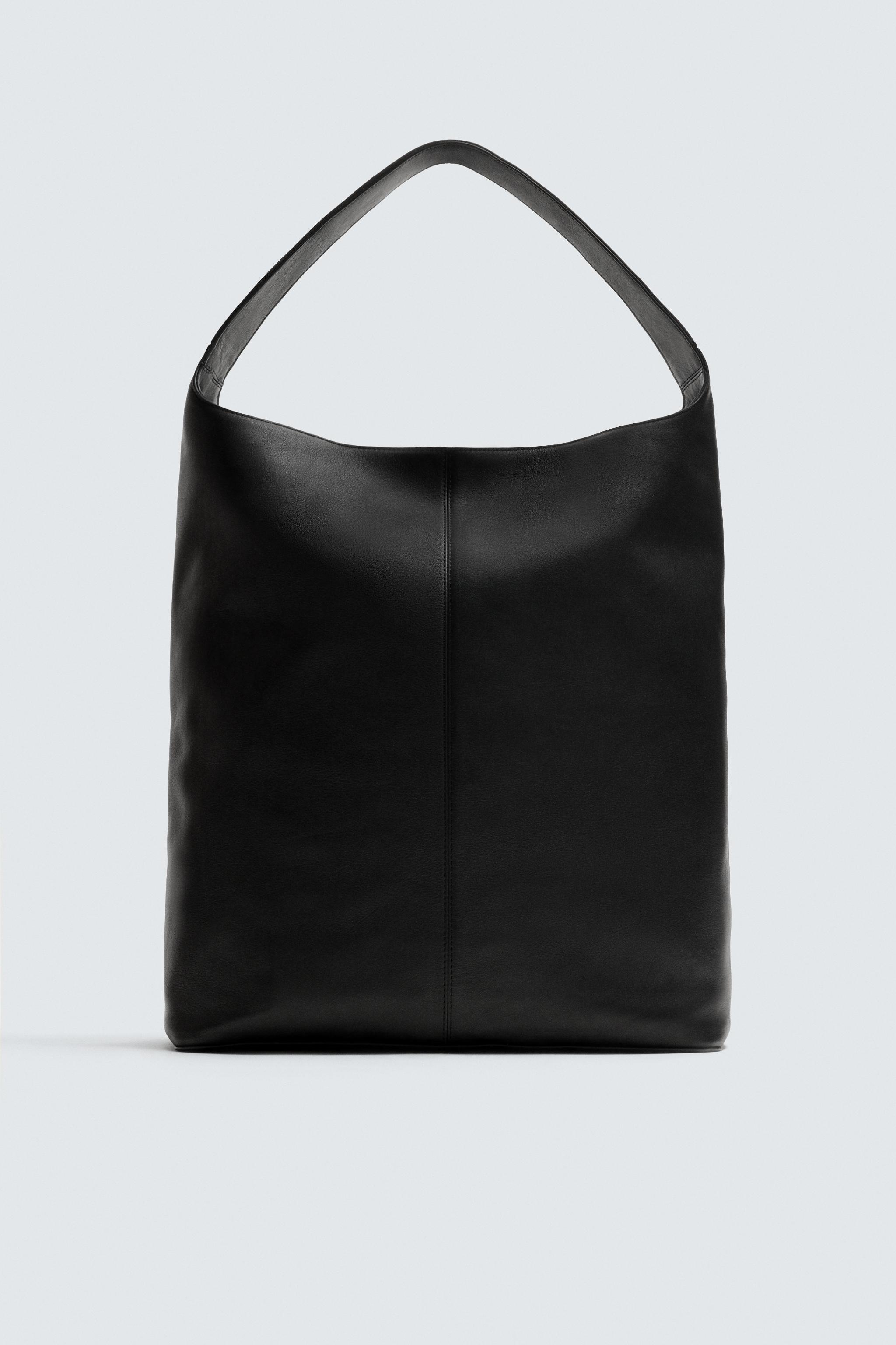 LEATHER SHOPPER BAG - Black | ZARA United States