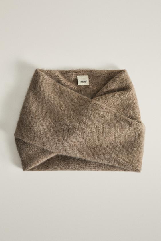 CASHMERE SNOOD - Brown / Taupe by Zara - Image 0