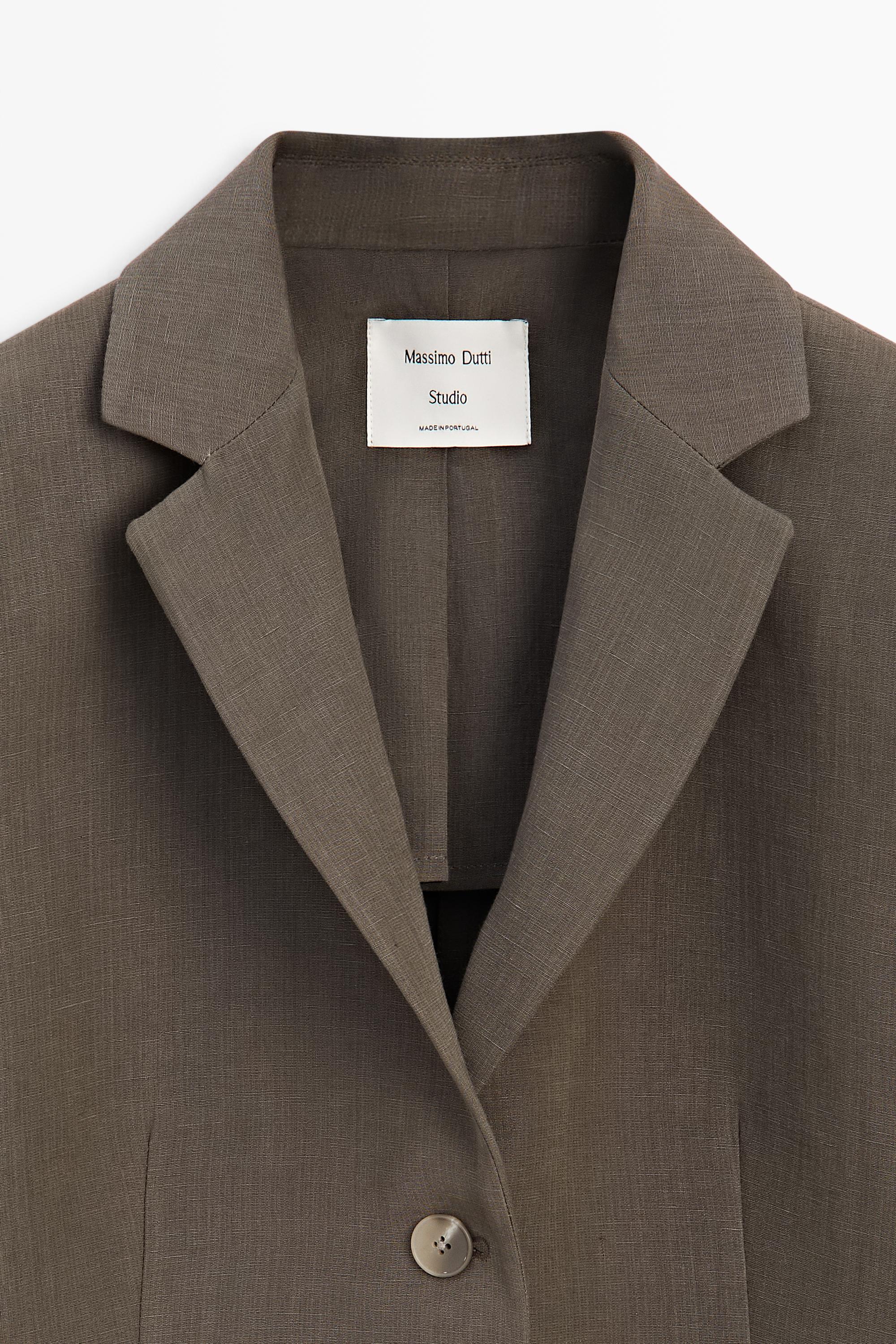 Tailored linen-blend blazer - STUDIO