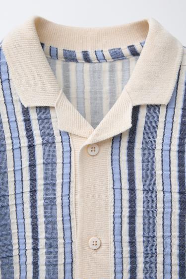 TEXTURED STRIPED SHIRT - Blue by Zara - Image 2