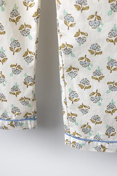 6-14 YEARS/ FLORAL SHIRT AND TROUSERS PYJAMAS - camel by Zara - Image 7