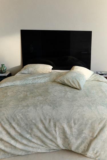 DUVET COVER WITH FLORAL AND BRANCH PRINT - Light green by Zara