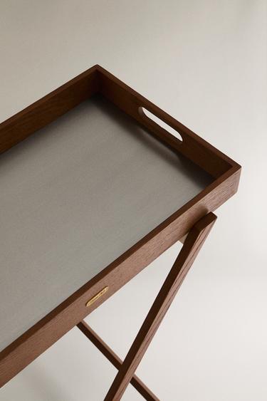 WOODEN TRAY WITH FOLDABLE LEGS - Oyster-white by Zara - Image 2