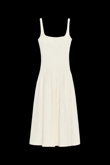 TRÄGERKLEID MIT STRUKTURMUSTER - Cremefarben von Zara - Bild 0