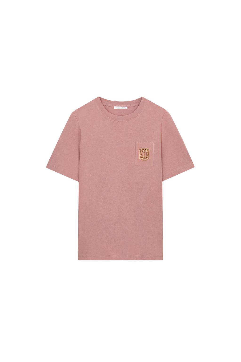 WASHED EFFECT BEAD TRIM T-SHIRT - image 3