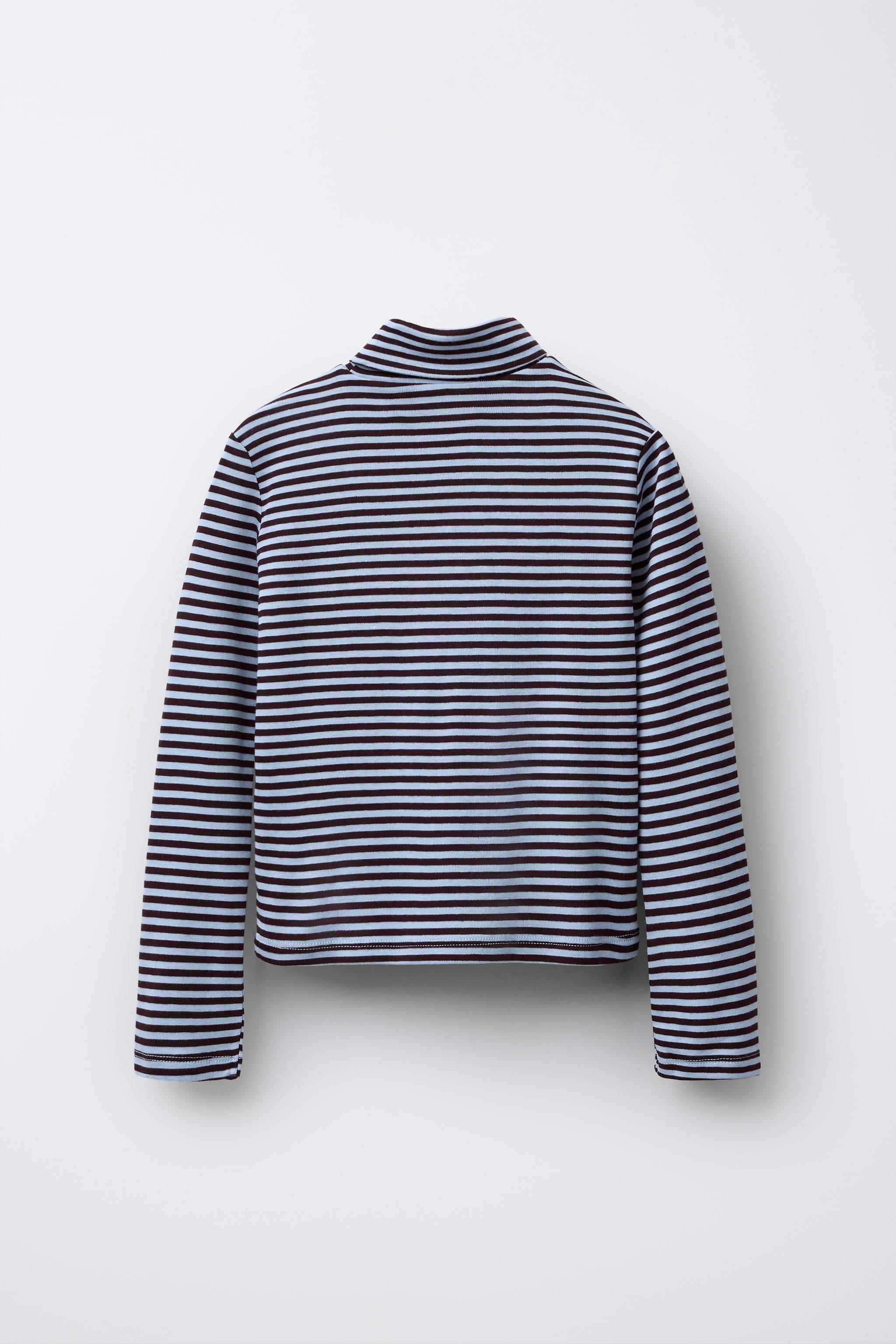 BENSIMON ® X ZARA STRIPED TURTLENECK T-SHIRT Sky blue ZARA Spain