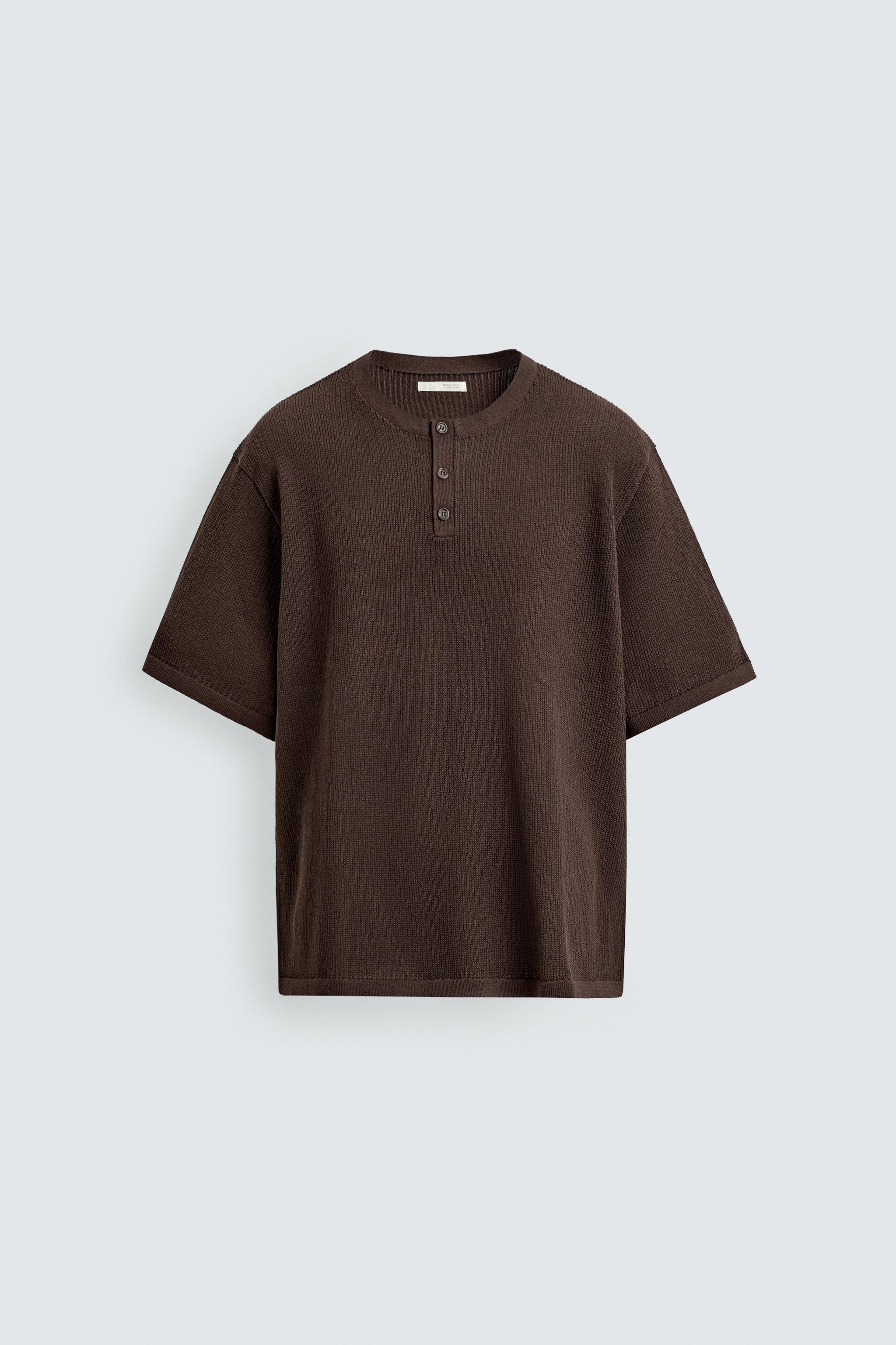KNIT HENLEY SHIRT COTTON - LINEN