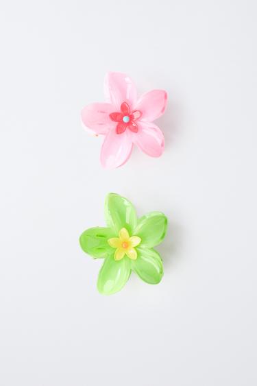 LOT DE DEUX PINCES FLEURS HIBISCUS - Rose de Zara - Image 3