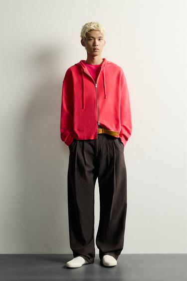 SOFT-TOUCH KNIT HOODIE - Red / Coral by Zara - Image 0