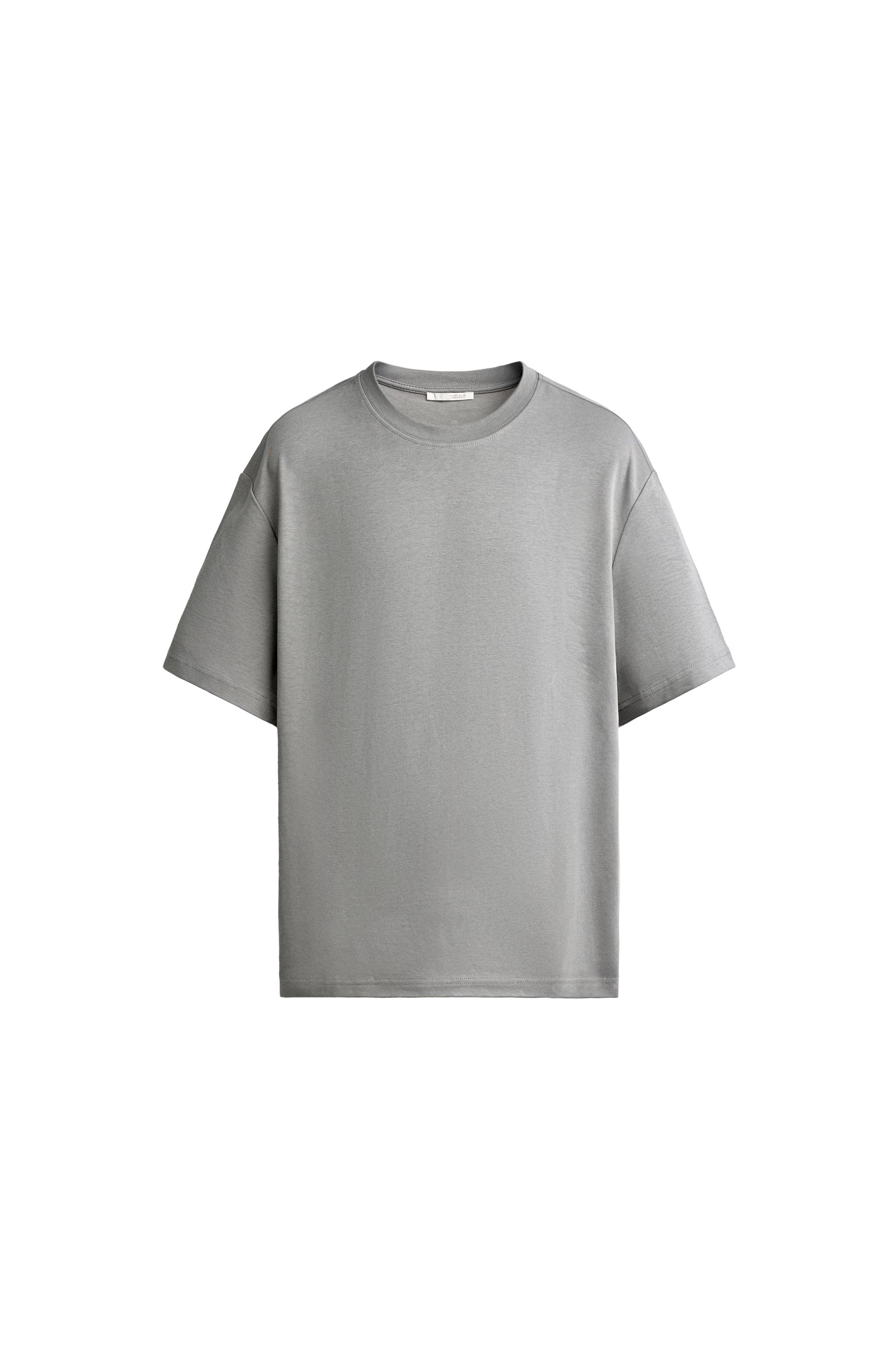 RELAXED FIT INTERLOCK T-SHIRT /04 - Mid-grey | ZARA Curaçao / Curazao