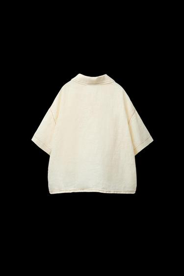 HEMD MIT KONTRAST 100 % LEINEN - Butterfarben von Zara