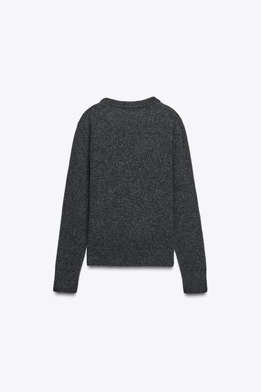JERSEY BÁSICO CON CASHMERE Y LANA - Gris oscuro de Zara