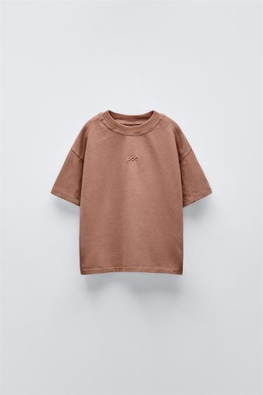 CAMISETA BORDADO - Frambuesa de Zara