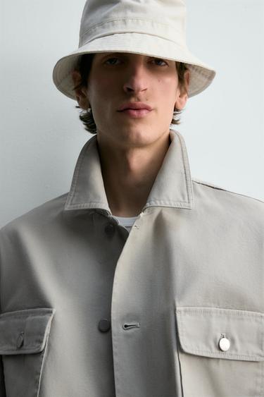 RELAXED FIT WASHED JACKET WITH POCKETS - Grey / Blue by Zara - Image 5