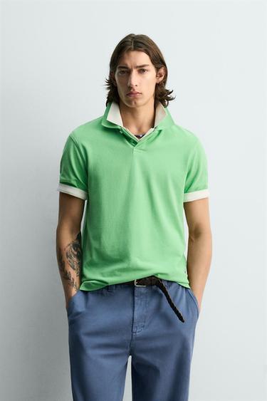 POLO PIQUÉ REGULAR FIT - Vert pomme de Zara