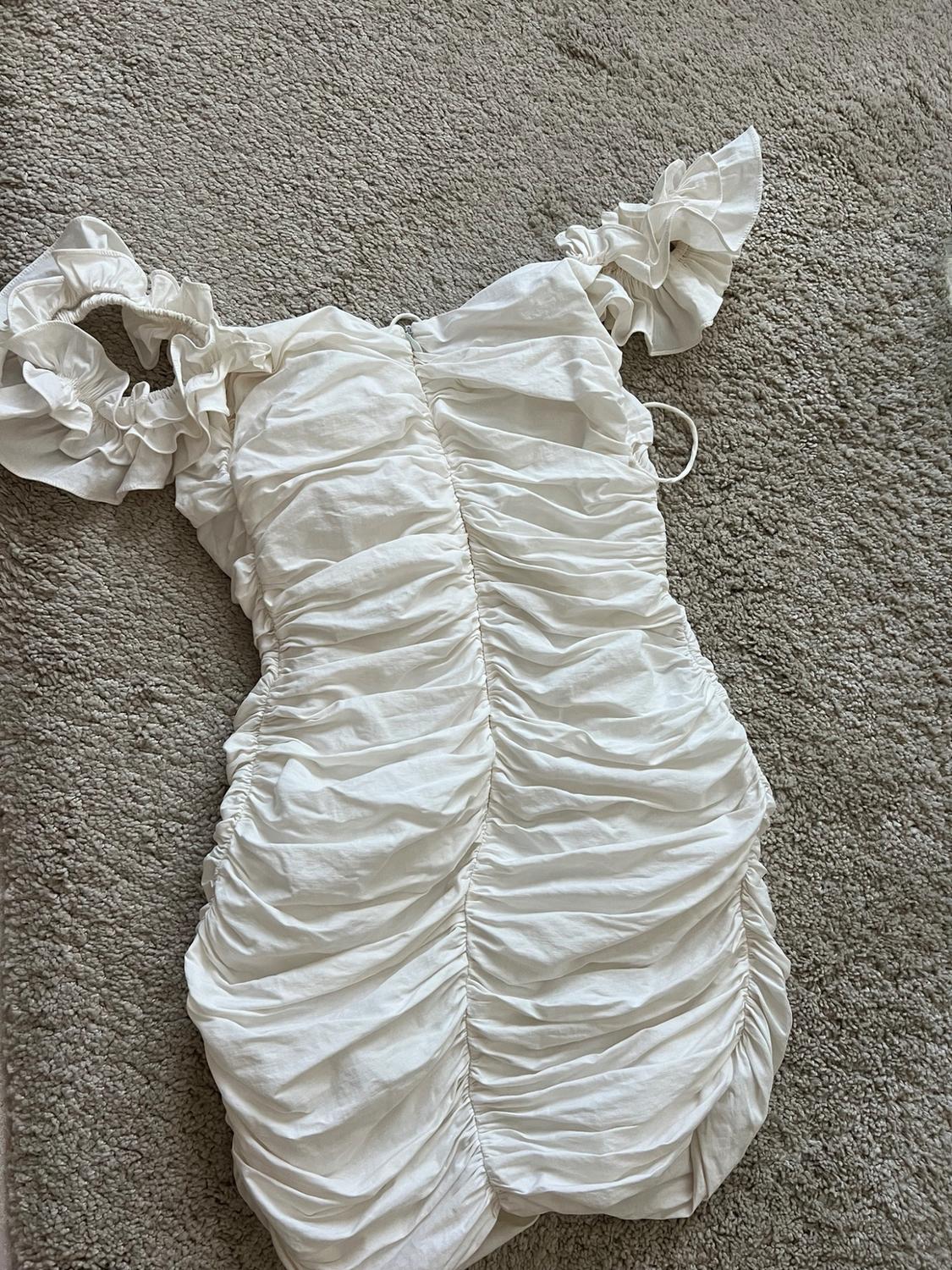 LINEN BLEND DRAPED DRESS - Image 5
