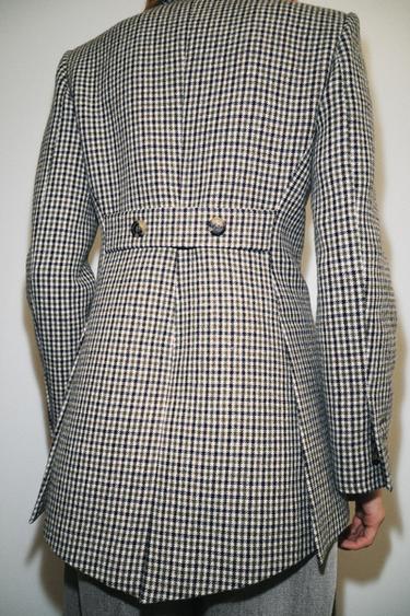 BLAZER ASYMÉTRIQUE À CARREAUX AVEC LAINE ZW COLLECTION LIMITED EDITION - Pierre de Zara - Image 4