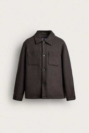 CONTRAST PADDED OVERSHIRT - Brown by Zara