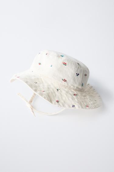 BONNET SERGE FLEURS - Écru de Zara - Image 1
