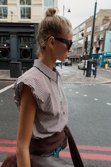 STRIPED SLEEVELESS SHIRT - 178 by Zara - Image 4