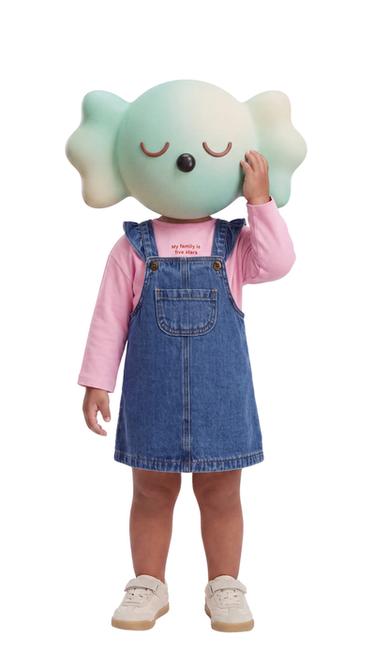RUFFLED DENIM PINAFORE DRESS AND BLOOMERS - Mid-blue by Zara