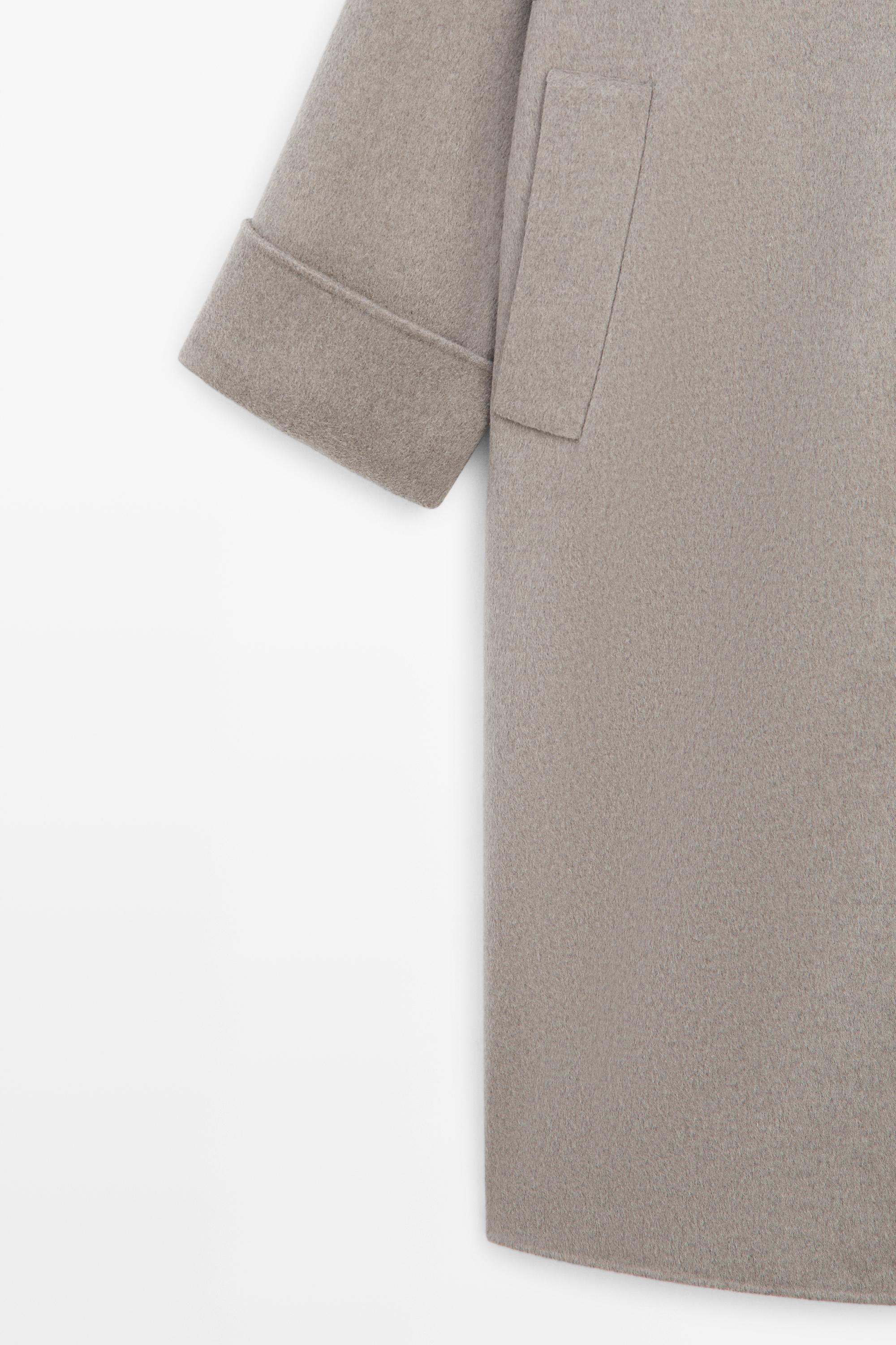 Long wool-blend coat with collar detail